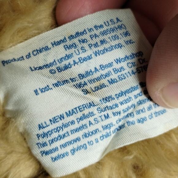 Build A Bear BABW Retired Vintage Tan Shaggy Furry Fuzzy Teddy Bear Brown Nose - Picture 7 of 8